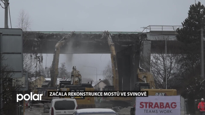 Rekonstrukce mostů ve Svinově omezilo dopravu na Rudné ulici. Polanecká je uzavřená úplně