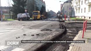 V centru Bohumína vzniká nový kruhový objezd, který odlehčí frekventovanost v tomto úseku