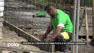Poruba se s pěkným počasím pustila do oprav chodníků. Nyní se pracuje u ul. Podroužkova