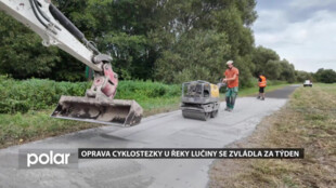 Oprava cyklostezky u řeky Lučiny se zvládla za týden