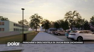 Parkování v okolí kostela sv. Ducha zůstane zachováno. Veřejný prostor ozdobí jezírko