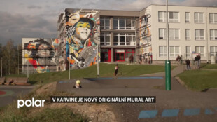 V Karviné vznikl nový mural, je na fasádě střední školy a znázorňuje radost mládí