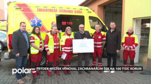 Dar od města použijí záchranáři na modernizaci zázemí pro zaměstnance