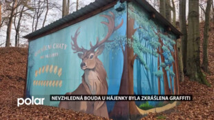 Nevzhledná bouda u hájenky byla zkrášlena graffiti
