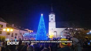 Bílovec se pyšní unikátním vánočním stromem, rozsvítil ho v rámci Mikulášského jarmarku