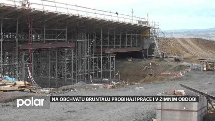 Na obchvatu Bruntálu probíhají práce i v zimním období