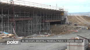 Na obchvatu Bruntálu probíhají práce i v zimním období