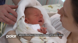 Zástupci města Karviná přišli přivítat první karvinské dítě roku 2026