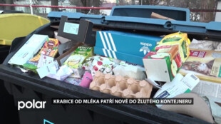 Krabice od mléka nebo džusu patří nově do žlutého kontejneru
