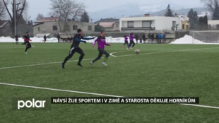 Návsí žije sportem i v zimě. Starosta také děkuje horníkům, kteří se do obce přistěhovali