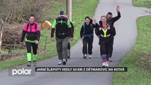 Jarní slezské šlápoty vedly 50 km z Dětmarovic na beskydskou chatu Kotař