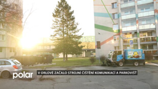 V Orlové začalo strojní čištění komunikací a parkovišť