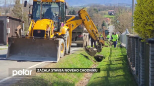 V Palkovicích začala stavba nového chodníku směrem na Chlebovice