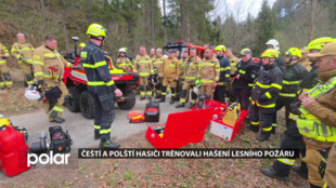 Čeští a polští hasiči trénovali společný postup při hašení lesního požáru v hornatém terénu