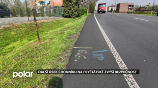Další úsek chodníku na Fryštátské zvýší bezpečnost