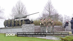 U Památníku osvobození v Sudicích na Opavsku si připomněli 81 let od zahájení Ostravsko-opavské operace