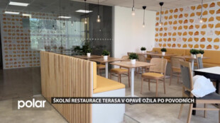 Přízemí restaurace Terasa Střední školy hotelnictví a služeb v Opavě je po povodních kompletně zrekonstruováno