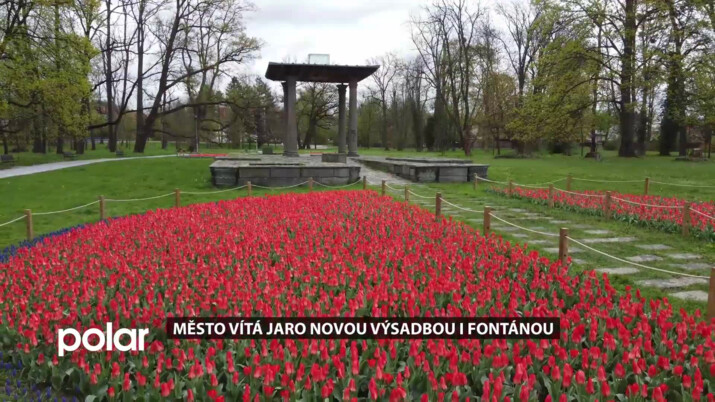 Karviná hraje barvami. Město vítá jaro novou výsadbou i osvětlenou fontánou