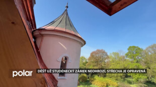 Déšť už studénecký zámek neohrozí, střecha je opravená