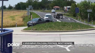 U Krásného Pole kraj postavil nový rondel, aby křížení bylo bezpečnější