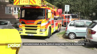 Zaparkovaná auta blokují hasičům cestu k požárům
