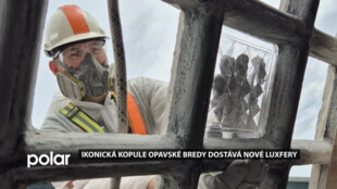 Ikonická kopule opavské Bredy dostává nové luxfery. Ty byly speciálně vyrobeny pro tuto stavbu