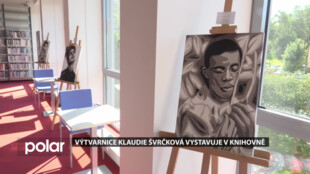 Výtvarnice Klaudie Švrčková namalovala karvinského Neptuna a vystavuje v knihovně