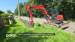 Nový chodník v Dolní Lutyni zvýší bezpečnost chodců