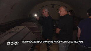 Pravnučka Larisch-Mönnichů navštívila hrobku svých předků v Karviné