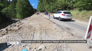 V Jeseníkách stále opravují škody na silnicích po povodni