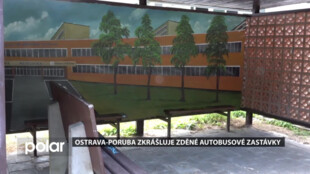 Ostrava-Poruba zkrášluje zděné autobusové zastávky. Zdobí je výtvarná díla Daliho Figelyho