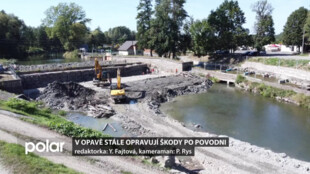 V Opavě stále opravují škody po povodni. Aktuálně prochází rekonstrukcí vojenský splav v Městských sadech