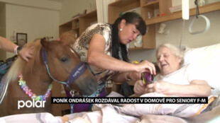 Poník Ondrášek rozdával radost v Domově pro seniory F-M