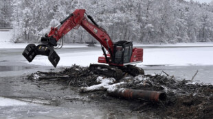 Probíhá odstranění dřevní hmoty naplavené při povodni 2024 ze zátopy vodního díla Těrlicko